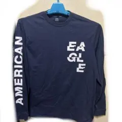 AMERICAN EAGLE ロンT 長袖Tシャツ ネイビー 袖ロゴ メンズXL