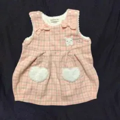 coeur a coeur ピンクチェック ワンピース 90