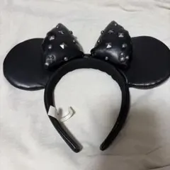 スタッズ付き黒ミッキー耳カチューシャ