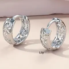 ✨ 花 フープ ピアス シルバー ニッケルフリー ヴィンテージ シンプル