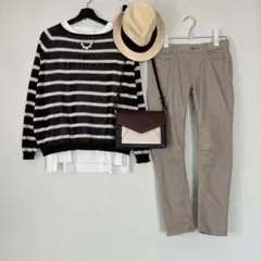 【美脚】CLOSSHI しまむら ストレッチスキニーパンツ ベージュ