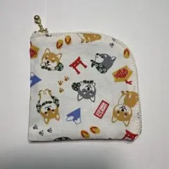 【柴犬】L字ファスナーポーチ 小銭入れ コインパース