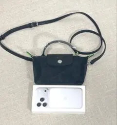 新品 ロンシャン ル プリアージュ ミニ2WAY ショルダーブラック×グリーンのサムネイル
