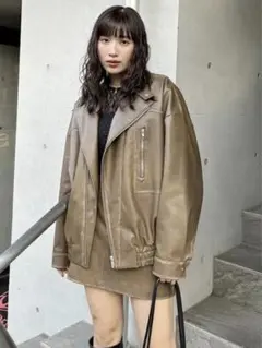 ★最終値下げ★ MURUA ヴィンテージライクセミダブルライダース ブラウン