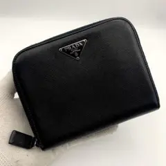 ◇箱・Gカード付き極美品◇プラダ 長財布 ブラック 三角プレート M506A