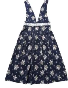 axes femme　花柄ジャンパースカート　ネイビー　F