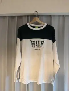 【美品】HUF 長袖カットソー グリーン ホワイト