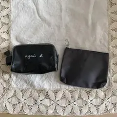 agnes b アニエスベー　化粧ポーチ　2点セット　レトロ