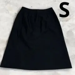 【極美品】ひざ丈タイトスカート ブラック W61 スリット入 冠婚葬祭 オフィス
