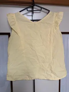 GU フリル袖 半袖トップス Mサイズ 黄色
