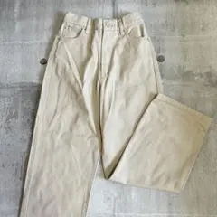 【GRL】デニム　ホワイト　白　オフホワイト　ワイドパンツ　ベージュ