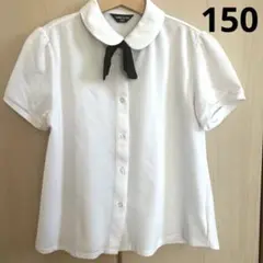 ❤️美品❤️COMME CA ISM リボンタイ付き 半袖ブラウス ポロシャツ150