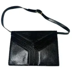 美品 イヴサンローラン リザード ショルダー クラッチバッグ 2way 黒