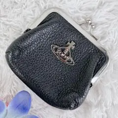 美品✨ ヴィヴィアンウエストウッド がま口　コインケース シボ ジョーダン 黒