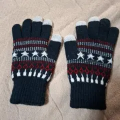 星柄ニット手袋 フリーサイズ