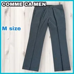 COMME CA MEN ストライプ スーツパンツ スラックス グレー系 日本製