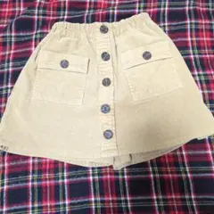 a.v.v　130　コーデュロイ ベージュ スカート風ショートパンツ