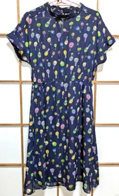 【美品】個性的★ 気球柄 ワンピース