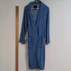 デニムブルー ロングコート 2ポケット