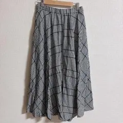【美品】アメリカンホリック チェックフレアスカート Mサイズ ポケット付 裏地有