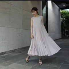 【美品】L'Or swiched pleats dress