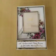 花柄装飾ガラスフォトフレーム