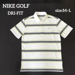 NIKE GOLF 半袖ゴルフポロシャツ DRI-FIT ストライプ M