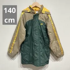 NIKE 中綿ジャケット 140cm キッズ フード付き グリーン×ベージュ