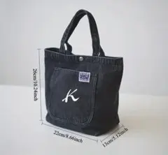 Kロゴ トートバッグ デニム 濃紺 カジュアル