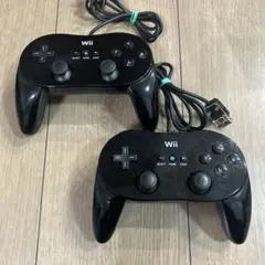 任天堂 Wii WiiU クラシックコントローラー プロ　ブラック ２個セット
