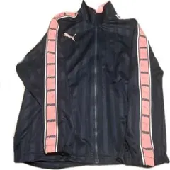 PUMA ネイビー/ピンク ストライプジャージ