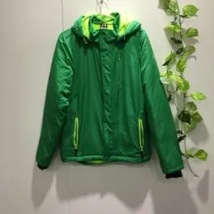 【アンダーアーマー】アウター 中綿ジャケット フード付き SMサイズ 緑×黄緑