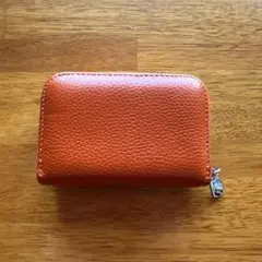 オレンジ レザー風 カードケース