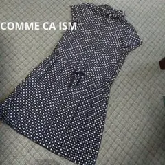 COMME CA ISM ★半袖 ワンピース【M】黒•白ドット