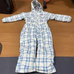 RESEDA オンヨネ　ジャンプスーツ 子ども用スキーウェア 白と青のチェック柄