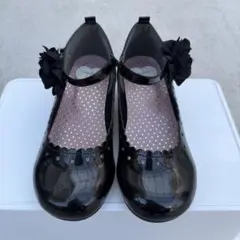 anyfam エナメルシューズ 22cm フラワーアクセサリー付き