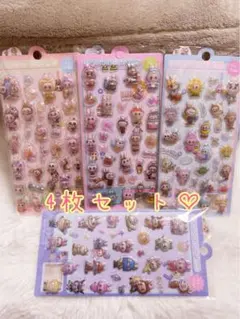 (38) ラブブ LABUBU ボンボンドロップシール 4枚セット