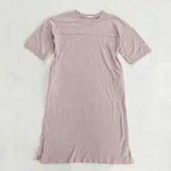 Java 半袖 ロング丈 Tシャツ ワンピース ベージュ Lのサムネイル