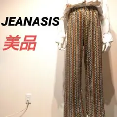 【美品】JEANASIS マルチストライプジャガードパンツ フリーサイズのサムネイル