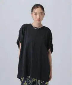 新品LEPSIM バックギャザーチュニック ブラック Fのサムネイル