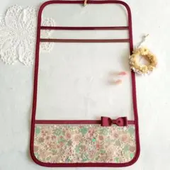 Lサイズシャカシャカランドセルカバー　縁取りボルドー　カラフルフラワー柄