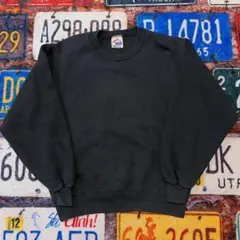 80s USA製 JERZEES スウェット ブラック 無地 S ビンテージ