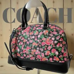 こーチ　花柄　ハンドバッグ　ショルダー バッグ　PVC 2way