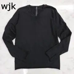 wjk ダブルジェイケイ Vネック カットオフ カットソー 長袖 Tシャツ