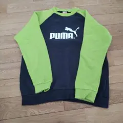 PUMA トレーナー ネイビー/ライム 160