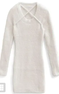 フロントクロスデザインニットミニワンピース[th003]❁⃘*.゜