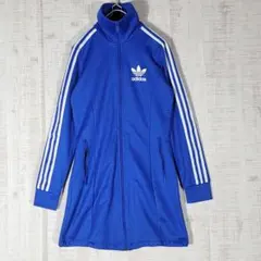 アディダス【L】ヨーロッパドレス トラックジャケット ジャージ ワンピース 青