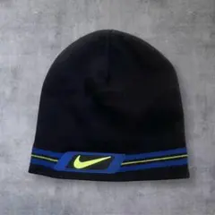 【00s】NIKE ビーニー　刺繍ロゴ　マルチボーダー　vintage Y2K