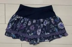ANNA SUI MINIアナスイ花柄スカート キュロット110cm ネイビー系