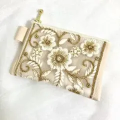 インド刺繍リボン　ミニポーチ
